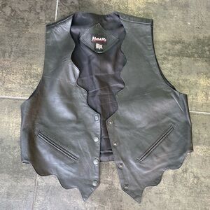 Genuine, leather vest size medium black